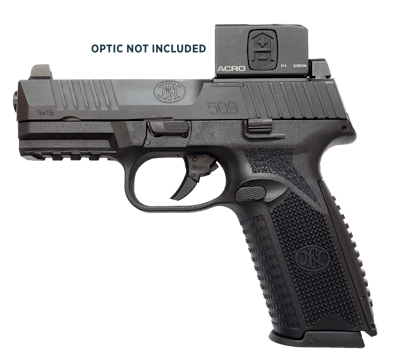 The FN 509 MRD is an optics-ready duty gun. Here it is fitted with Aimpoint's ACRO P-1, which was also introduced at SHOT. The 509 MRD can accommodate more than 10 popular optics. (Photo: FN America)