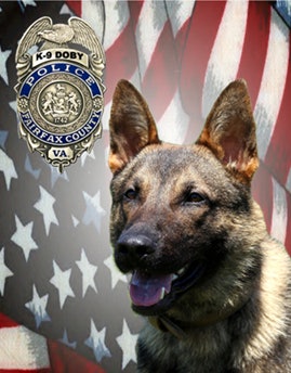 K-9 Doby was born in Hungary and had just turned two years old, police say. He had been a member of the Fairfax County PD since March 2018.