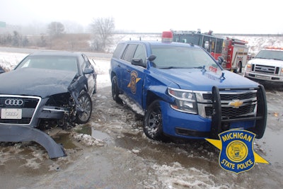 According to reports, at least a dozen Michigan State Police vehicles have been struck so far this year.