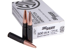 SIG Sauer's supersonic SBR Elite Copper Duty ammunition features an all-copper bullet and black oxide shell case to visually denote SBR capability.