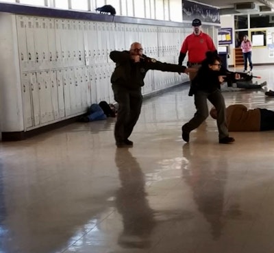 The Glenn County Sheriff's Office in California's Central Valley conducted its annual active shooter response training in an area high school over the weekend. The Orland Police Department and Willows Fire Department also participated in the drills, as well as dozens of volunteers who acted as role players in the scenarios.