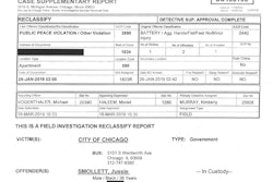 Screen capture of Jussie Smollett police report released by the Chicago Police Wednesday. (Photo: CWBChicago.com/Facebook)