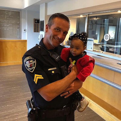 Officer Brian Cappell was the first on scene and followed the baby's sister to the 9-month-old who had reportedly choked on a snack. In a ceremony held by the city council, Officer Cappell was reunited with the grateful mother and her child.