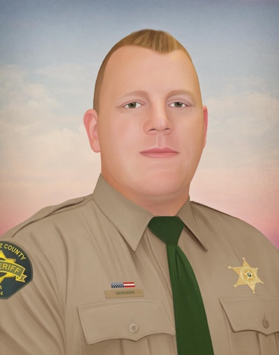 The most recent piece of art produced by Jonny Castro is of Deputy Justin DeRosier of the Cowlitz County (WA) Sheriff's Office, who was shot and killed after responding to investigate reports of a disabled motor home.