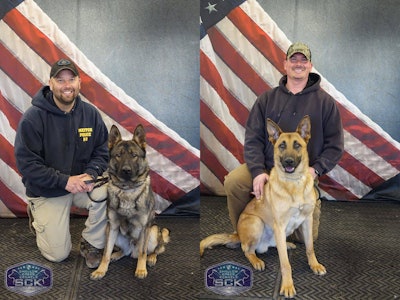K-9 Achilles is a year-and-a-half old German Shepherd-Belgain Malinois mix from Hungary. Achilles will be working with Officer Wurgler. K-9 Bak will be working with Officer Mackey. He is a year-and-a-half old purebred Shepherd from the Czech Republic.