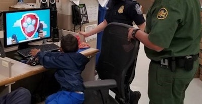 U.S. Border Patrol agents rescued a 3-year-old migrant boy after he was found Tuesday abandoned in a Texas cornfield with his name and a phone number written on his shoes. (Photo: U.S. Customs and Border Protection)