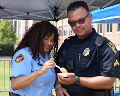 Employees from various sections of the Mobile, Alabama Police Department faced off in a heated battle on Saturday. The heat came from steaming bowls of homemade chili.