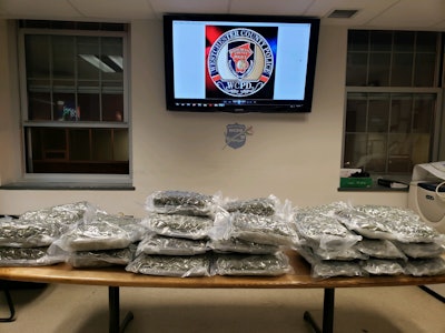 An officer with the Westchester County (NY) Police Department discovered a large haul of marijuana during a traffic stop on Wednesday, seizing about 54 pounds of the drug and arresting a Boston man for Criminal Possession of Marijuana.