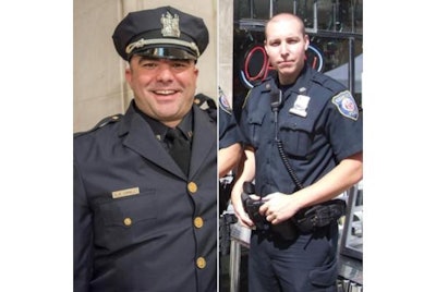 Sergeant Christopher Cornell and Police Officer Joshua Sears were among a group of Albany police officers who responded to a structure fire on Sunday.
