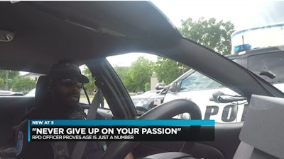 Richmond (VA) Police Officer Roscoe Friday joined the force at 58. Four years later he walks and drives on patrol. (Photo: WWBT Screen Shot)