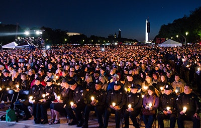 The names of 371 fallen officers were read aloud at the 31st Annual Candlelight Vigil Monday night. (Photo: NLEOMF)