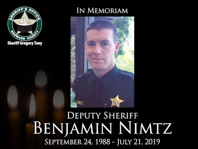 Deputy Benjamin Nimtz was killed in a traffic collision while responding to a call of a domestic dispute in Deerfield Beach on Sunday afternoon.
