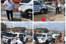 Following the incidents of officers with the New York Police Department being doused with buckets of water, a group of volunteers in the Canarsie section of Brooklyn organized a special tribute to thank officers for their service.