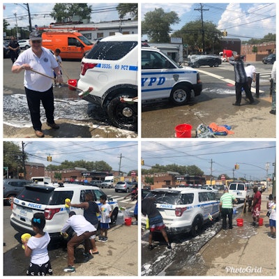 Following the incidents of officers with the New York Police Department being doused with buckets of water, a group of volunteers in the Canarsie section of Brooklyn organized a special tribute to thank officers for their service.
