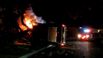 An officer with the Fremont (CA) Police Department was seen in dramatic mobile phone video rescuing a man from a burning SUV over the weekend.