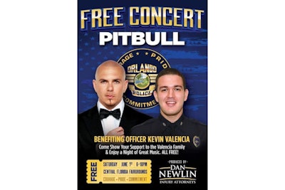Pitbull's concert raised $1M for Officer Kevin Valencia.