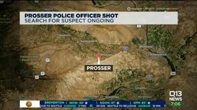 A Prosser, WA, police officer was shot while responding to reports of a possible break-in.