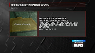 Two law enforcement officers were shot in Carter County, MO, Friday morning.