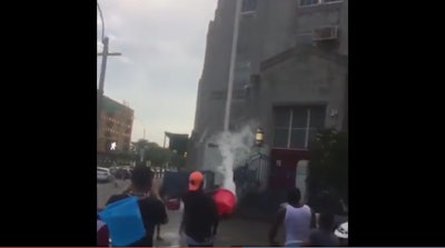 NYPD officers have been attacked multiple times with water. (Photo: Screen Shot from New York Post Video)
