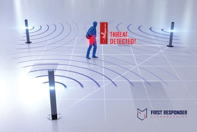Artist rendering of how the WiFi technology licensed by First Responder Technologies can detect concealed weapons. The company hopes to have a beta product by next summer.