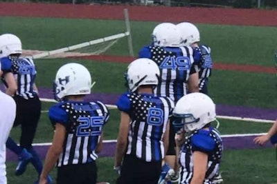 The Harrisonville (MO) Police Department is celebrating the decision made by its local little league football team to wear uniforms representing their respect for law enforcement.