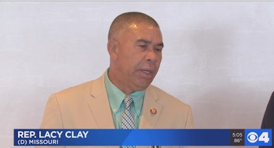 Congressman Lacy Clay (D-MO) has proposed a bill to require federal officers to use force only as a last resort. (Photo: KMOV screen shot)