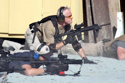 POLICE Magazine Contributing Web Editor participates in law enforcement patrol rifle training in late July 2012.