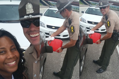 An Illinois woman took to social media on Wednesday to tell the tale of a heartwarming interaction she had several years ago with Illinois State Trooper Nick Hopkins—who was recently killed in the line of duty.