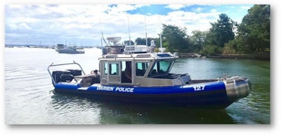 The marine unit of the Darien, CT, police rescued a kayaker Friday. (Photo: Darien PD)