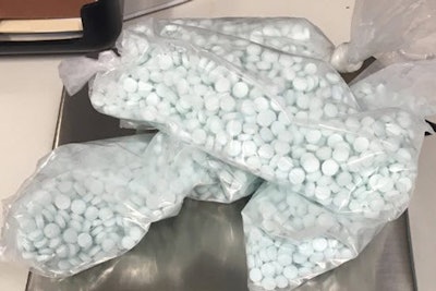 Officers with the Long Beach Police Department conducting a traffic stop over the weekend discovered and seized 6,000 Fentanyl pills.