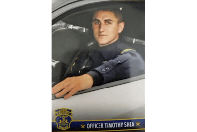 Officer Timothy Shea was shot in the leg, but went back in the home with his partner to rescue a woman inside.