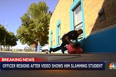 A school resource officer with the Farmington (NM) Police Department has tendered his resignation after video surfaced of him shoving an 11-year-old girl into a wall and then restraining her on the ground.