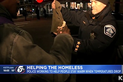 A handful of officers with the Minneapolis Police Department are now equipped with warm hats and gloves to give to homeless individuals at serious risk of exposure during the approaching winter months.
