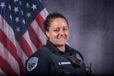 Officer Samantha Hodgson was shot and wounded on a call when the subject fired a shotgun through the front door.