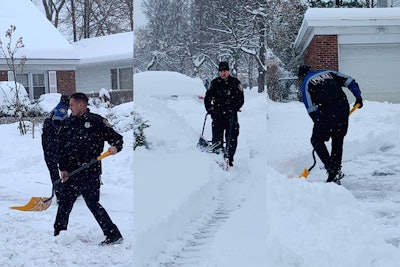 Three officers with the Albany (NY) Police Department came to the aid of a 99-year-old woman who called for help in clearing nearly 18 inches of newly fallen snow from here driveway so she could get out on Monday morning.