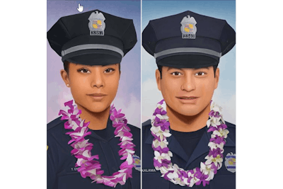 An artist created portraits of slain Hawaii Officers Tiffany Enriquez and Kaulike Kalama.
