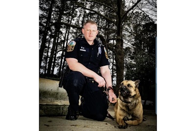 K-9 Ares with handler. (Photo: Franklin PD/Facebook)