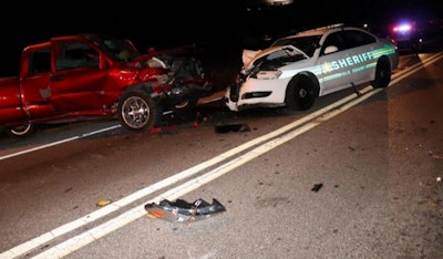 Two Polk County, FL, Sheriff's deputies were injured in a head-on crash with a DUI suspect Tuesday night. (Photo: Polk County SO)