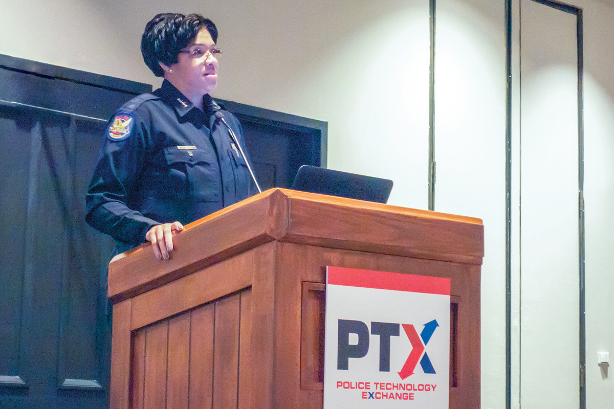 Phoenix Police Chief Jeri Williams gives one of the keynote speeches at PTX 2019.
