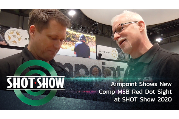 Aimpoint's new Comp M5B Red Dot Sight in their booth at SHOT 2020