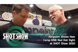 Aimpoint's new Comp M5B Red Dot Sight in their booth at SHOT 2020