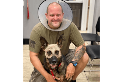 Deputy Scott Cronin and K-9 Vice both suffered knife wounds but are expected to fully recover.