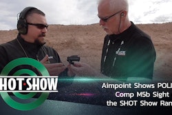 Aimpoint shows POLICE the new Comp M5b Red Dot Sight on the range at SHOT Show 2020.