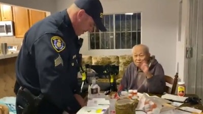 San Diego police officers brought food and groceries to a 95-year-old man earlier this week. (Photo: San Diego PD)