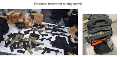 Sunnyvale, CA, detective executed a search warrant on the suspect's home and found a cache of weapons and ammunition. They also found body armor. (Photo: Sunnyvale DPS/Facebook)