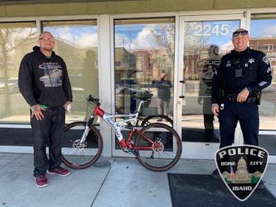 An officer with the Boise Police Department made a generous donation of a bicycle to a man who had been in a vehicle collision and was concerned that without transportation, he might lose his job.