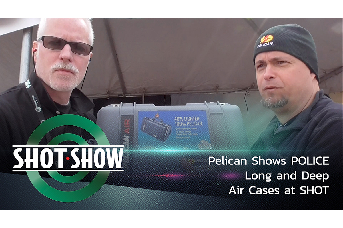 Keith Swenson shows POLICE Pelican's Long and Deep Pelican Air Cases at SHOT Show Industry Day at the Range.