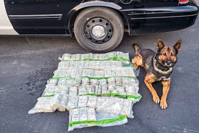 California Highway Patrol K-9 alerted on the cash and officers learned that it was intended for buying marijuana. (Photo: CHP)