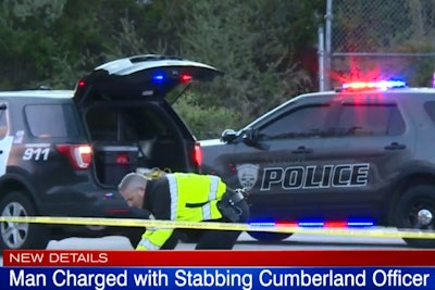 A man is facing assault charges after attacking and stabbing an officer with the Cumberland (RI) Police Department over the weekend.