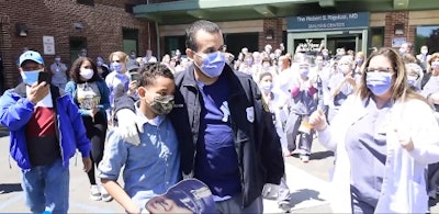 Union City, NJ, police officer Octavio Robles has been released from the hospital after 22 days. (Photo: NorthJersey.com screen shot)